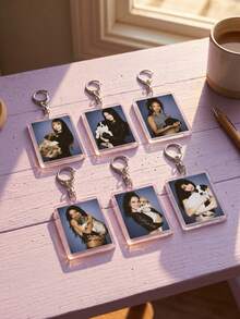 1pc/6pcs K-Pop Group Katseye And Puppies Photography Acrylic Keychains, Fashionable Multi-Functional Bag Charms, Suitable For Pet Lovers, Outfits, Daily Decoration And Exquisite Gift Giving, All Seasons - Multicolor - View 4