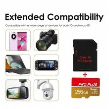 1 buah Kartu Memori UHS-I Kelas 10 A1 C10 Kecepatan Tinggi 256/128GB/64GB/32GB dengan Adaptor, Kartu Flash TF Tahan Lama, Cocok untuk Tablet, Kamera, Ponsel, Laptop, PC, Audio Mobil, Konsol Game, Perekaman Audio - Penyimpanan File Aman, Transfer Data Cepat - Emas Merah - View 3