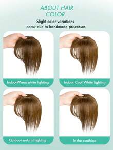 Real Hair Bangs Clip-In Extensions, Dark Brown Color, Upgraded Version, For Women, Covers Gray Hair, Increases Hair Volume, Lightweight & Seamless, Silk Base, Clip Design - S4 - View 8