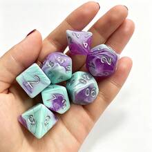 7-Piece Set Colorful Galaxy Theme Polyhedral Dice, Suitable For D&D RPG Tabletop Games And Role-Playing Dragon Tabletop Games, Multiple Dice - Multicolor - View 17