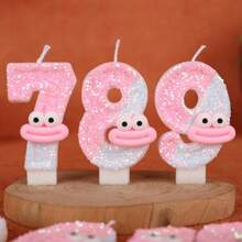 Pink Cartoon Sausage Lips Number Birthday Candles Cake Decoration Festival Anniversary Celebration Handmade Candles 0-9 DIY - Pink Sausage Lips - View 8