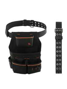 Pouch With Belt, 14 Pockets Professional Belt Pouch Men, Heavy Duty Detachable Adjustable Utility Work Bag Electrician, Carpenter, Construction, Adjusts Waist 32 To 50 Inches - Default - View 6