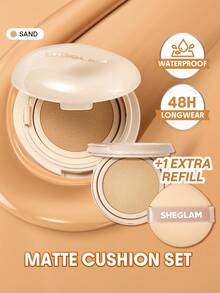 SHEGLAM [2Pcs] Lock & Go Cushion Foundation & Refill Bundle Set Brand Beauty Cosmetic Makeup For Women And Girls - Sand - View 12