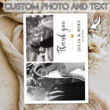 Customizable Wedding Photo & Text Greeting Card With Envelope - Customizable Photo & Message, Suitable For Wedding, Baptism, Birthday, Thank You Card And Any Other Occasion - Upload Your Own Image And Text To Create Elegant Celebration Greeting Cards - Multicolor - View 10
