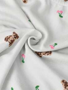 3pcs/Pack Women's Comfortable Soft Knitted Fabric Cute Print Frill Trim Mid-Waist Hipster Panties - Multicolor - View 8
