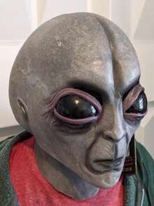1 Peça Máscara Alienígena Realista e Elegante - Design de Caveira Steampunk, Fantasia de Terror em Látex Natural, Adequada para Halloween e Baile de Máscaras - A - Visão 7