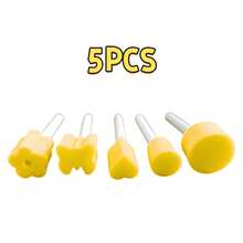 Set Kuas Stempel Spons Kuning 13/11/9/6/5 Buah, Alat Lukis Gagang Kayu dengan Bentuk Bintang/Hati/Senyum/Bunga/Geometris, Penyerapan Tinta Merata Kepadatan Tinggi, Mudah Dibersihkan & Cepat Kering untuk Kanvas & Scrapbooking - Stempel Spons Lukisan - View 8
