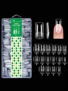 480pcs Transparent Soft Gel Nail Tips, Almond/Coffin/Square Semi-Matte False Nails, Suitable For Home DIY, Nail Salon Use, Wedding, Graduation Prom, Vacation And Party Nail Art Styling - View 12