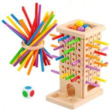 木棒玩具 木製益智玩具 多人互動桌遊 親子遊戲 培養邏輯思維與空間思考 生日禮物 適合各種節日的完美禮物(部分零件顏色隨機) - 彩色 - 查看 6