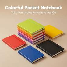 A6 Pocket Hardcover Notebook, 84 Sheets Thick Beige Paper, Premium PU Cover, Elastic Band Design Lined Pages, Office & Study Portable Notebook, School Supplies, School Stationery, School Supplies, Back To School Supplies - A - View 2