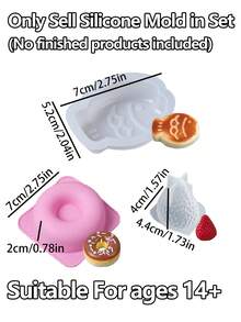 Taba DIY 套件，DIY 珠寶製作套裝，1:1 AB 液態矽膠附 3 個模具，打造專屬超柔軟凝膠手工藝品套組，生日節日禮物派對小禮，適合 DIY 手作愛好者與初學者 - set - 查看 3