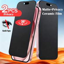 XINHONGYU 2片裝磨砂防窺螢幕保護貼，相容於 Phone 18 Pro Max/Phone 18 Pro/Phone 17 Pro Max 6.9 吋，軟膜材質，非玻璃，全螢幕覆蓋，防窺防盜防眩光，陶瓷膜，防指紋，相容於手機殼。相容於 Phone 17 Pro Max, 17 Air, 16 Pro Max/16 Pro/16 Plus/16/15 Pro Max/14 Pro Max/13 Mini/12/11/XS Max/XR/8 Plus/7 Plus - 2個 - 查看 41