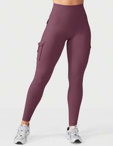 YEOREO Leggings With Pockets For Women Scrunch Workout Leggings Tummy Control Butt Lifting Gym Yoga Leggings Yoga Pants For Women Black Pants Winter Leggings - 黑櫻桃 - 查看 5