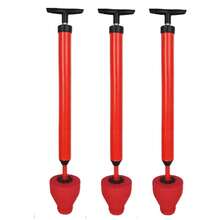 Desentupidor pneumático vermelho para ralos – Bomba de ar de alta pressão integrada, ideal para desentupir vasos sanitários e pias. Cabo ergonômico, perfeito para camping e limpeza de ralos domésticos. Design simples e intuitivo, ferramenta durável para desentupir ralos. - Vermelho - Visão 11