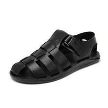 2026 Nuevas sandalias cerradas con protección de dedos para hombres, uso casual & de desplazamiento - todo negro - Ver 14