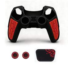Suitable For Playstation 5 Gamepad Dust-Proof Silicone Cover 5 Competitive Rocker Cap Set Non-Slip Wear-Resistant Textured Handle Cover,1 Controller Case +2 Thumb Grip Covers +1 Sticker - View 12