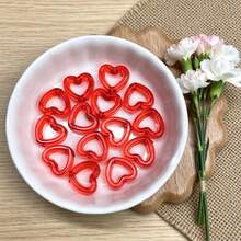 100pcs 14mm Acrylic Solid Hollow Heart Beads,Transparent Opaque Loose Beads For Jewelry Making,DIY Bracelet, Phone Strap, Necklace, Earrings, Keychain Crafts,Phone Charm,Craft Supplies For Adults - Multicolor - View 7