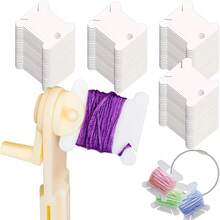 241pcs Plastic Winding Machine Set, 1 Winder + 240 White Spools, Manual Winding Machine For Cross Stitch Embroidery Cotton Thread Embroidery Yarn Craft Sewing Storage, Embroidery Cards, Embroidery Tools, Crochet Knitting, Needlework Craft - One Size - View 8
