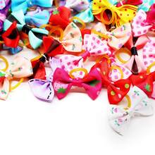 20/30/50/100pcs Random Color Cute Puppy And Bow Hair Accessories, Various Floral Patterns, Pet Bow Hair Clips, Pet Grooming Bows, Puppy Hair Decorations, Puppy And Cat Daily Supplies, Suitable For Multiple Occasions, Valentine's Day Christmas Pet Gifts - Multicolor - View 9