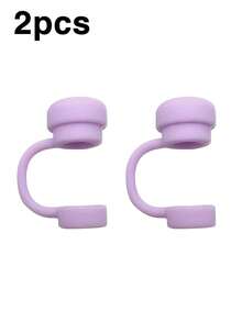 6pcs/2pcs Reusable Silicone Straw Caps, Compatible With Stanley Cups, Anti-Spill Anti-Leak Anti-Splash Anti-Dust Straw Covers, Suitable For Back To School Season - Multicolor - View 14