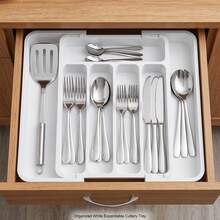 Extra Large Expandable Silverware Organizer, Food- Cutlery Flatware Organizer, Kitchen Utensil Drawer Organizer, Adjustable Silverware Holder For Spoons Forks Knives, House Decor, Kitchen Decor, Bathroom Decor, Bedroom Decor - View 11