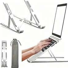 1 pieza Soporte para portátil, plegable y ajustable de escritorio, soporte universal portátil ajustable para tableta, apto para todos los portátiles - Multicolor - Ver 1