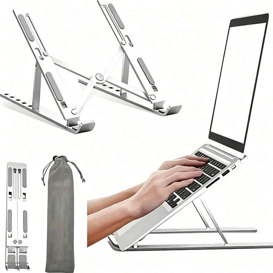 1 pieza Soporte para portátil, plegable y ajustable de escritorio, soporte universal portátil ajustable para tableta, apto para todos los portátiles - Multicolor - Ver 1
