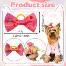 20/30/50/100pcs Random Color Cute Puppy And Bow Hair Accessories, Various Floral Patterns, Pet Bow Hair Clips, Pet Grooming Bows, Puppy Hair Decorations, Puppy And Cat Daily Supplies, Suitable For Multiple Occasions, Valentine's Day Christmas Pet Gifts - Multicolor - View 5
