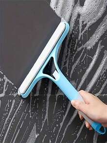 3-In-1 Multifunctional Glass Cleaning Tool With Spray Function, Handheld Window, Tile, Windshield, Mirror Cleaning Device, Suitable For Home And Bathroom Use, Spray Liquid, Squeegee, Cleaning Brush, Handheld Wiper, Bathroom Mirror Cleaner, - A - View 3