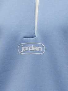 Jordan Women's AS W J FLT FLC Rugby Polo Shirt Knit Collar Long Sleeve TIF0997-422 - Blue and White - View 5