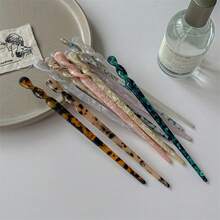 1PC Japanese And Korean Style Vintage Acetate Hair Stick, Ins Minimalist Ethereal Elegant Hair Pin For Hanfu Updo Hair Accessory - Multicolor - View 12