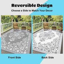 Indoor Outdoor Rug Reversible, Plastic Waterproof Patio Mat UV Resistant, Large Garden Rugs For Outside Backyard, RV, Camping, Deck, Picnic, Beach, Trailer, Hiking - A - View 5