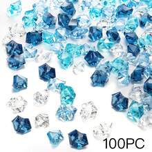 100pcs Mixed Blue Acrylic Ice Cubes, Realistic Crushed Ice, Crystal Rhinestone Decor Plastic Ice Cubes Gemstone Vase Filler, Suitable For DIY Handmade Wedding Table Bulk Vase Filler Fish Tank Decoration Centerpiece, Home Decor, Wedding Craft Display, Birthday Graduation And Other Occasions, Best Gift Choice - Mixed Blue - View 11