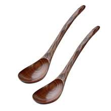 Large Wooden Soup Spoon With Long Handle, Wooden Rice Spoon For Eating, Wooden Spoon For Eating Luosifen, Wooden Spoon - Maroon - View 11