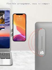 可旋轉鋁合金筆電擴展手機支架，多角度可調便攜式筆記本螢幕側邊手機架，輕薄輕量雙螢幕辦公用智慧型手機支架 - 查看 5