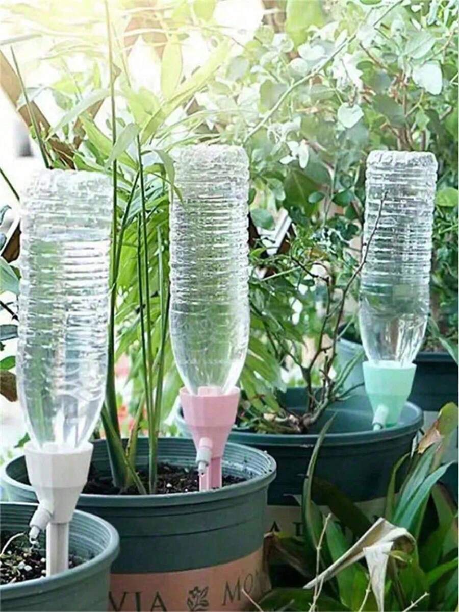 10/5/1件自動澆水植物架，適用於室內外盆栽植物，兼容大多數塑膠瓶 - 多種樣式 - 查看 1