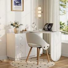 Desk, Rotating L-Shaped Corner Computer Desk, Office Desk, Dressing Table, White 110 Cm - 白色 - 查看 4