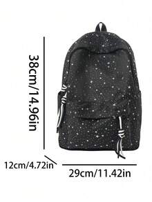 Vintage Polka Dot Girls Student Backpack | Red Nylon Daily Backpack With Adjustable Shoulder Straps And Multiple Pockets | School/Commute/Travel - Multicolor - View 3