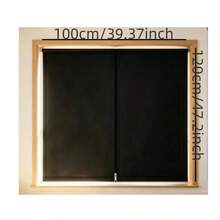 No-Drill Self-Adhesive Blackout Curtains! Custom Size Zipper Style, Heat Insulation And Light Blocking, Suitable For Bedroom And Kitchen, Essential For Renters~ - Black - View 3