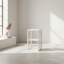 KIWI MOBLEKIT | Wooden Shelves For Storage And Decoration, Cube Or Rectangular Models With Door Or Drawer Options, Modern Auxiliary Furniture For Living Room, Bedroom Or Office - 雙層書架 30x30x60 公分 白色 - 查看 4