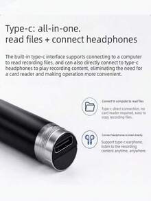 2026 New Upgraded Type-C Voice Recorder, One-Key Recording And Playback, Smart Touch Recording Device, Suitable For Lectures, Meetings, Classrooms, Work, Interviews, 180mAh Battery (Direct Data Transfer, No Card Reader Needed) - View 7