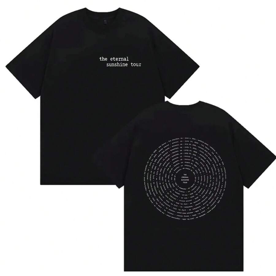 The Eternal Sunshine Tour 2026 Double-Sided Printed T-Shirt For Men And Women, Casual Wear, Gothic Cotton, Oversized Tee - 3 - View 1