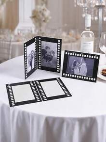 5pcs Vintage Paper Photo Frames - 4*6 Inches, Foldable DIY Hinge Cardstock Photo Frames, Personalized Commemorative Photo Decoration Frames, Perfect Gift For Friends On Holidays And Birthdays - Multicolor - View 1