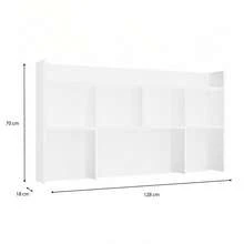 White Multi Grid Wall Bookshelf, 2 Sizes Narrow 18cm Depth Floating Wall Storage Organizer, Open Cubby Display Shelving Unit For Book Figurine Decor Office Wall Storage - White - View 6