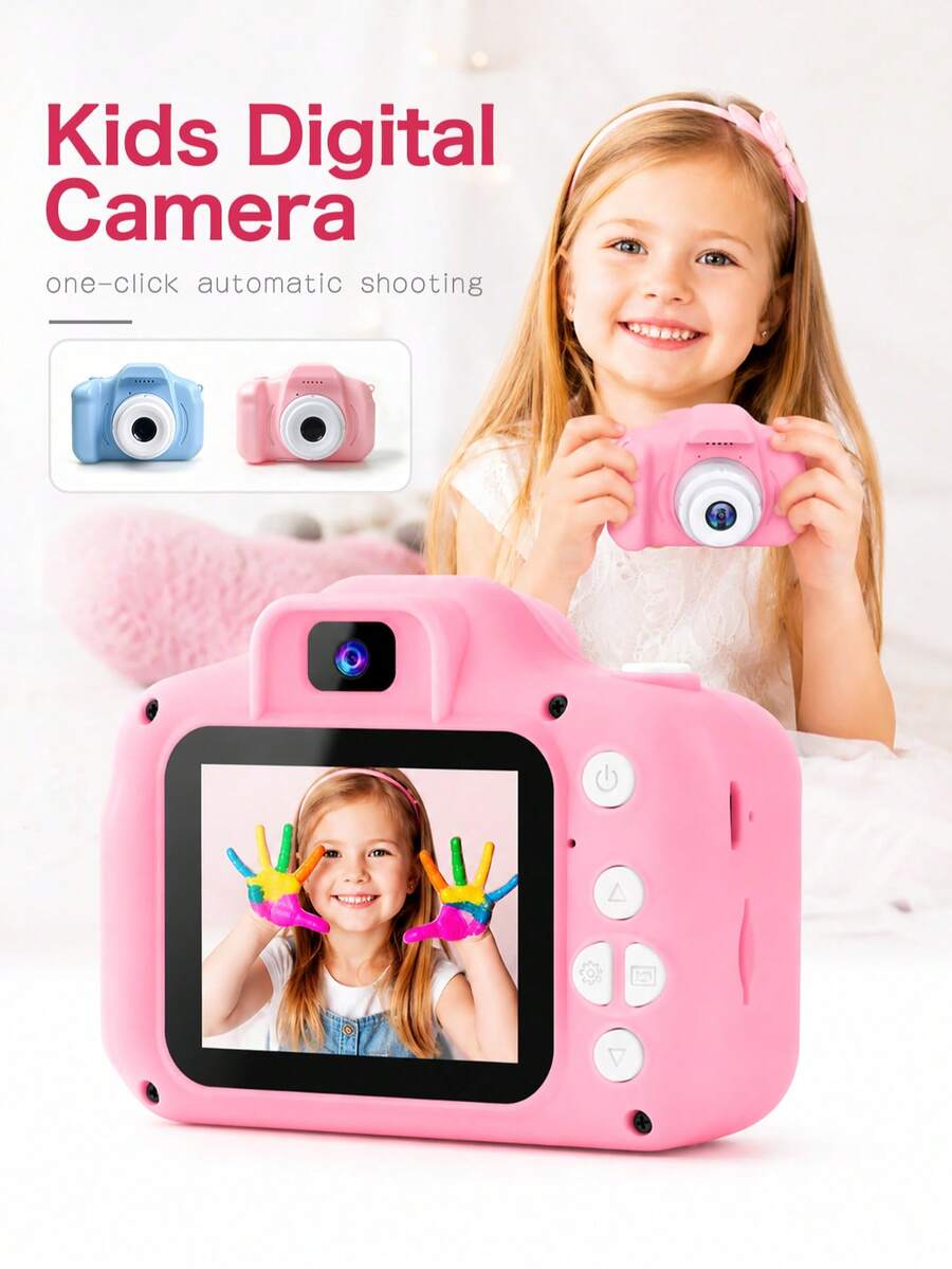 Kamera Digital Mini Anak-Anak, Kamera Selfie Layar HD 2 Inci, Perekaman Video & Fotografi 1080P, Kamera Kartun 8MP dengan Permainan Seru, Kamera Mainan Perjalanan Luar Ruangan Isi Ulang USB, Hadiah Natal dan Ulang Tahun untuk Anak Laki-Laki dan Perempuan