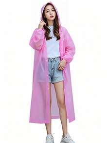 Minimalist Odorless Adult Raincoat, Upgraded Thickened Version, Suitable For Heavy Rain, Foldable, Space-Saving EVA Rain Cape For Travel, Suitable For Daily Commute, Essential Camping Travel Outerwear For Women - Raincoat - View 11