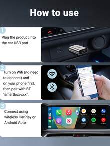 XUDA 2026 Nuevo súper mini adaptador, de cableado a inalámbrico CarPlay y Android Auto, caja inteligente 2 en 1, compatible con el 99% de vehículos con CarPlay/Android Auto cableado de OEM, compatible con WiFi6 de 2.4~5.0 GHz, diseño compacto y elegante, actualizable en línea, conexión rápida, sin batería requerida - A - Ver 10