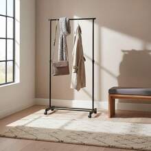 KIWI MOBLEKIT | Free-Standing And Expandable Clothes Racks In Metal And Wood, Clothing With Adjustable Options, With Wheels Or Shelves, Organizers For Bedroom, Entryway And Home - 碳鋼 80x43x90-160 厘米 - 查看 4