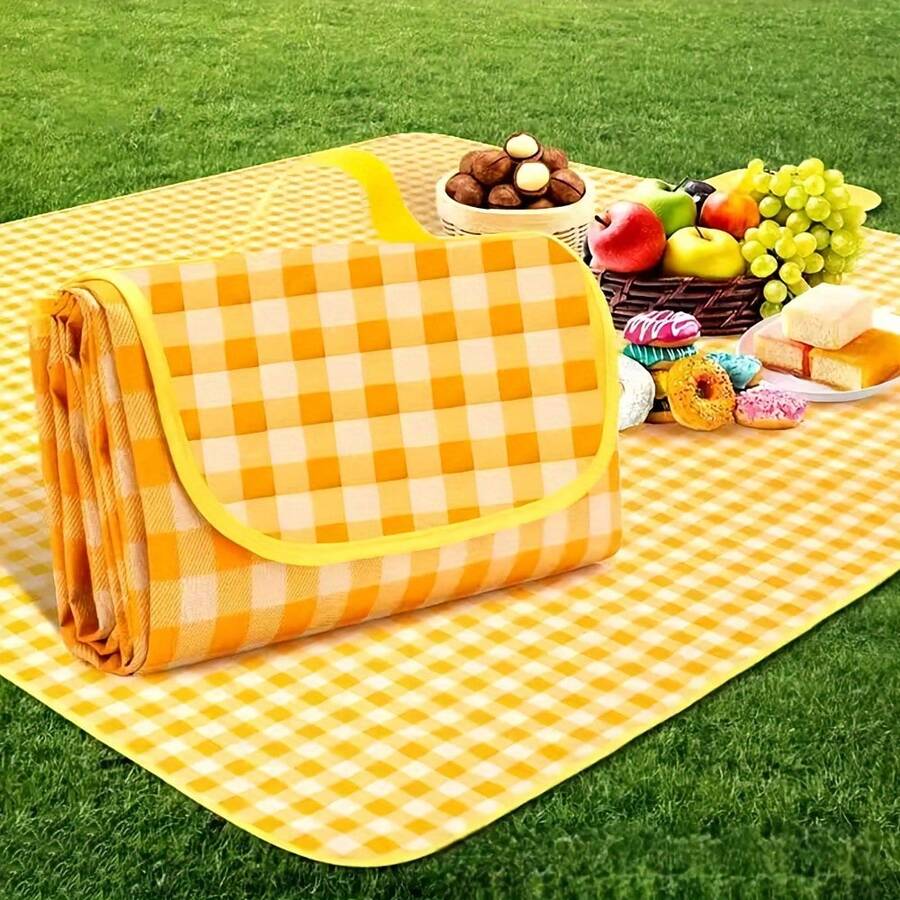 1pc Outdoor Picnic Mat Camping Blanket, Beach Blanket Portable Travel Blanket Suitable For Indoor/Outdoor Family Games, BBQ, Park, Lawn