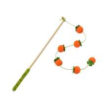 2pcs Colorful Tomato Teaser Stick, Felt Ball Persimmon Toy, Pet Exercise & Entertainment Toy, Fairy Wand, Plush Ball Supplies - Multicolor - View 13